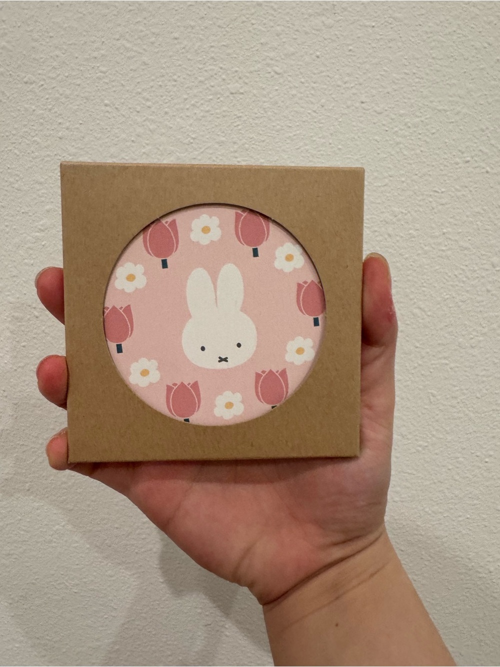 Miffy Coaster Pink Tulip Floral Stone Coaster Japan DBM-3315 New